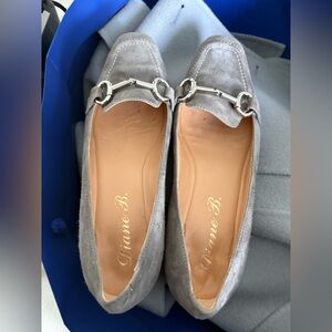 Diane B. Gray Suede Horsebit Loafers - Women's